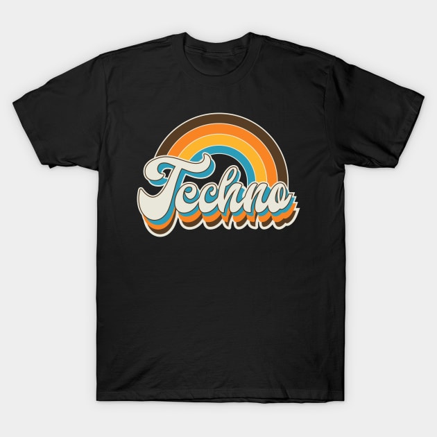 Techno Rave Music Retro EDM Vintage Style T-Shirt by Stick em Up